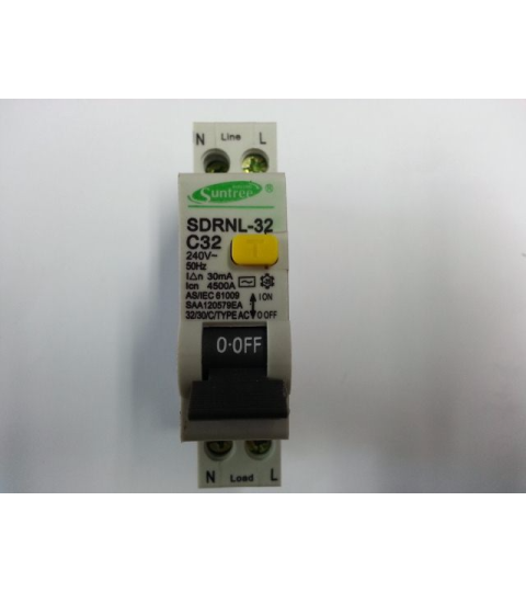 RCBO - 32A 1 Pole DIN Rail